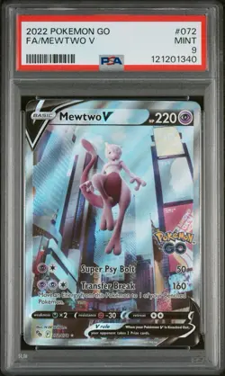 PSA 9 Mint 2022 Pokemon Go 072/078 Mewtwo V Alternate Alt Art Card - Image 5