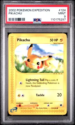 2002 Pokemon Expedition #124/165 Pikachu PSA 9 Mint Graded Card - Image 3