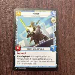Star Wars Unlimited Twilight Of The Republic Yoda Leader Rare Card #004/257 - Image 2