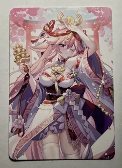 SEXY HEROINE WAIFU Yae Miko GENSHIN IMPACT ACG PREMIUM HOLOFOIL CARD NM - Image 2