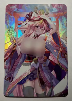 SEXY HEROINE WAIFU Yae Miko GENSHIN IMPACT ACG PREMIUM HOLOFOIL CARD NM - Image 3