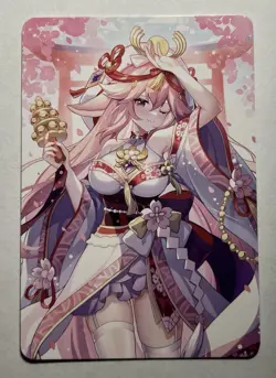 SEXY HEROINE WAIFU Yae Miko GENSHIN IMPACT ACG PREMIUM HOLOFOIL CARD NM - Image 4