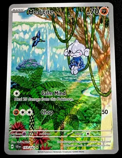 Meditite 153/142 Stellar Crown Illustration Rare Pokemon Card NEAR MINT NM - Image 2