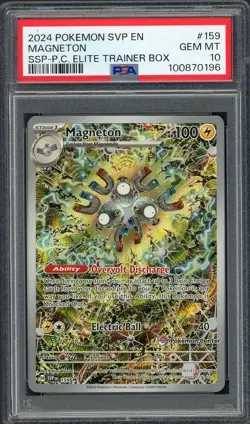PSA 10 Magneton (Pokemon Center) Surging Sparks ETB #159 Holo Pokemon Card B24 - Image 1