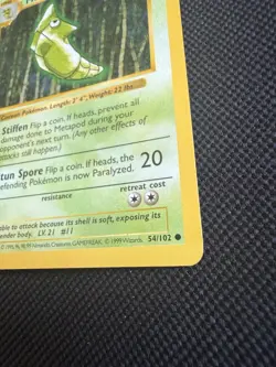 Pokemon Metapod 54/102 1st Edition Shadowless Base Set Card Unplayed Near Mint - Image 3