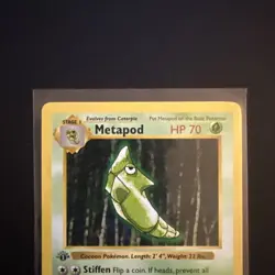 Pokemon Metapod 54/102 1st Edition Shadowless Base Set Card Unplayed Near Mint - Image 3