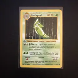 Pokemon Metapod 54/102 1st Edition Shadowless Base Set Card Unplayed Near Mint - Image 7