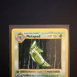 Pokemon Metapod 54/102 1st Edition Shadowless Base Set Card Unplayed Near Mint - Image 9