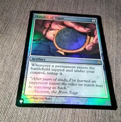 Amulet of Vigor Foil Magic Card Worldwake Artifact LP Condition MTG # 121/145 - Image 2