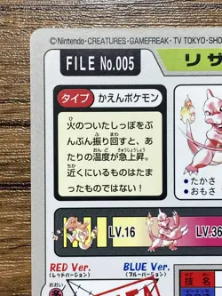 Pokemon Carddass Card Charmeleon File No.5 Bandai Pocket Monsters 1997 Japan - Image 12