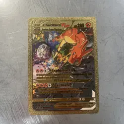 Charizard VStar Gold Foil Fan Art Vinyl Pokemon HP280 Textured Collector Card - Image 3