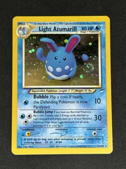 Pokemon Card TCG Neo Destiny Light Azumarill 13/105 Holo 2001 NM/LP - SWIRL - Image 3