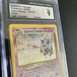 CGC 9 Sabrina's Gengar 2000 Gym Heroes 14/132 Holo Pokemon Card SWIRL - Image 9