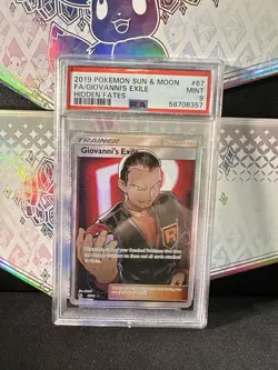 Giovanni's Exile 67/68 PSA 9 Mint Hidden Fates Full Art Pokemon Card 🚀 - Image 1