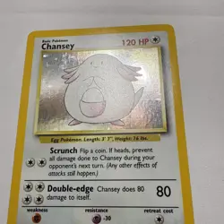 Vintage Base Set Chansey Pokemon Card WOTC Authentic 3/ 1999 Wizards - Image 2