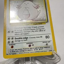 Vintage Base Set Chansey Pokemon Card WOTC Authentic 3/ 1999 Wizards - Image 4