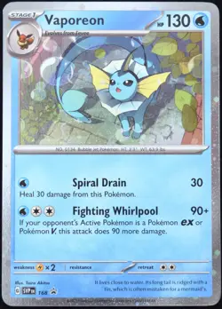 Pokemon TCG Vaporeon SVP 168 S&V Cosmos Holo SWIRL Black Star Promo Card - NM - Image 9