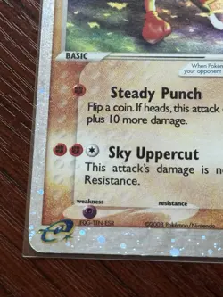 PokÃ©mon TCG Hitmonchan EX Ruby and Sapphire Holo Ultra Rare Card 98/109 2 SWIRLS - Image 7