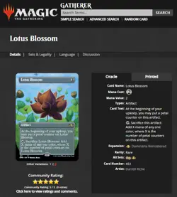 2023 MTG Magic the Gathering Dominaria Remastered DMR Foil #451 Lotus Blossom - Image 3