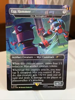 1x FOIL Egg Hammer - Myr Battlesphere MTG SLD Sonic Secret Lair NM - Image 1