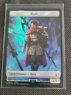 Hero (0007) | Bird (0016) - Double-Sided Token - Foil - MTG: Final Fantasy FIN - Image 1