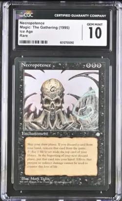 Necropotence Magic The Gathering MTG Ice Age 1995 PSA 10 (Population 5) - Image 1