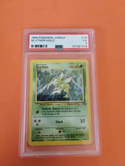 1999 Pokemon TCG Base Set Jungle Scyther Holo Rare 10/64 PSA 5 - Image 1