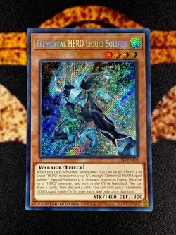 YUGIOH â€¢ ELEMENTAL HERO LIQUID SOLDIER â€¢ SECRET RARE â€¢ LDS3-EN103 â€¢ LIMITED â€¢ NM - Image 1