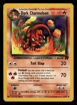 Dark Charmeleon 32/82 W Stamp Team Rocket Pokemon Card MP - Image 1