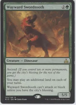 MTG Rivals of Ixalan #150 Wayward Swordtooth Lightly played tcg - Image 3