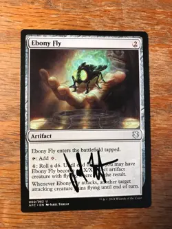 Magic the Gathering MTG Ebony Fly Commander signed NM - Image 5