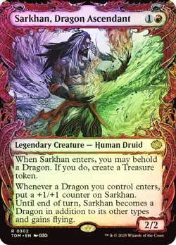Sarkhan, Dragon Ascendant Foil Showcase Tarkir: Dragonstorm NM MTG - Image 1