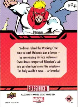 PILEDRIVER #65 BASE Upper Deck Marvel Allegiance Secret Wars COLLECTIBLE CARD - Image 2