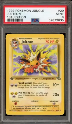 Pokemon Jolteon Jungle 1st Edition NON Holo Rare #20 PSA 9 Mint - Image 1