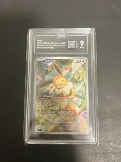 2025 Pokemon Prismatic Evolutions Eevee #173 ETB Promo TAG 9 Mint!! - Image 1