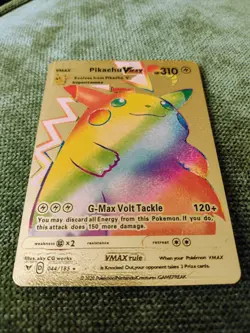 Pikachu Vmax 044/185 Rainbow Gold Foil Pokemon Card - Image 7