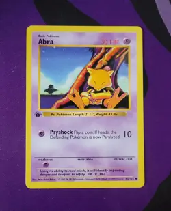 Abra #43/102 1st Edition Shadowless Base Pokemon TCG - Image 2