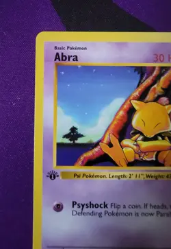 Abra #43/102 1st Edition Shadowless Base Pokemon TCG - Image 3