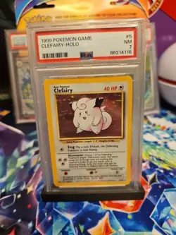 1999 Pokemon Clefairy 005/102 Base Set Holo Rare PSA 7 - Image 1