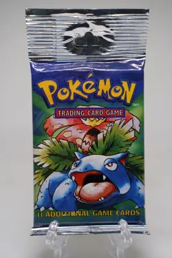 21.42g Pokemon Base Set Booster Pack Unlimited Venusaur WOTC TCG Vintage Sealed - Image 2