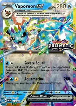 Vaporeon ex - (Prismatic Evolutions Stamp) 023/131 Miscellaneous Cards & Products Holo - Image 1