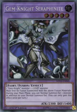 Yugioh Gem-Knight Seraphinite SHVA-EN048 Secret Rare 1st Edition NM - Image 3