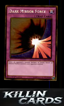 1st Edition Dark Mirror Force PGL3-EN092 Gold Rare Premium Gold: Infinite Gold Y - Image 1