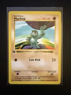 Pokemon Machop 52/102 1st Edition Shadowless Base Set Card Unplayed Near Mint - Image 1