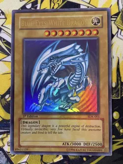 Yugioh  Blue-Eyes White Dragon 1st Edition SDK-001 LP English - Image 3
