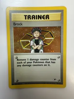 2000 Pokemon Brock 015/132 Gym Heroes Holo Trading Card Game TCG Vintage - Image 1