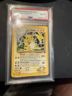 Lt. Surge's Raichu Gym Challenge 11/132 Holo Pokemon Card 2000 PSA 10 GEM MINT - Image 1