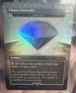 MTG: Sonic x Secret Lair Chaos Emerald (White) 7037 Lotus Petal Foil - Image 1