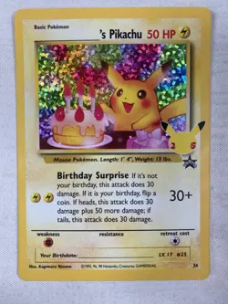 Birthday Pikachu 24 Celebrations Classic Collection Holo Pokemon TCG Near Mint - Image 1