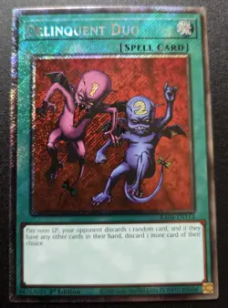 Yugioh - Delinquent Duo - 1st Edition Platinum Secret Rare NM 1ST ED - Image 1